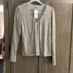 Allison Joy Silver Sequin Blouse